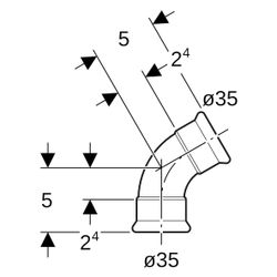 Geberit Bogen Mapress, DN 32, 35mm, Edelstahl, 1.4401, 36165... GEBERIT-36165 4024723361657 (Abb. 1)
