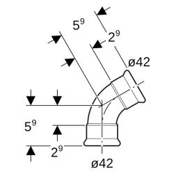 Geberit Mapress Edelstahl Bogen 60 Grad, DN 40, 42mm, Edelstahl, 36166... GEBERIT-36166 4024723361664 (Abb. 1)