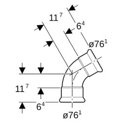 Geberit Mapress Bogen, 60 Grad, DN 65, 76,1mm, Edelstahl, 36168... GEBERIT-36168 4024723361688 (Abb. 1)