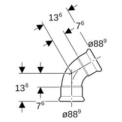 Geberit Mapress Edelstahl Bogen 60 Grad, DN 80, 88,9mm, Edelstahl, 36169... GEBERIT-36169 4024723361695 (Abb. 1)