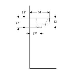Geberit Renova Plan Handwaschbecken, 45x17x34cm, ohne Hahnloch, ohne Überlauf, Weiß... GEBERIT-501627001 4025410858245 (Abb. 1)