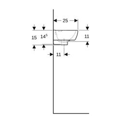 Geberit Renova Compact Handwaschbecken Ablagefläche links verk Ausladung 45x14,5x25c... GEBERIT-501730011 4025410870124 (Abb. 1)