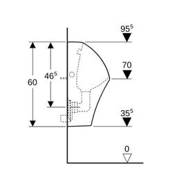 Geberit Narva Urinal Zulauf von hinten, Abgang von hinten, KeraTect, Weiß... GEBERIT-501655008 4025410950864 (Abb. 1)