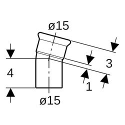 Geberit Mapress Edelstahl Bogen mit Einschubende 15 Grad, Außendurchmesser 15mm... GEBERIT-36111 4024723361114 (Abb. 1)