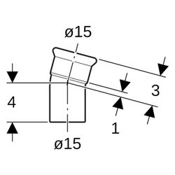 Geberit Mapress Edelstahl Bogen mit Einschubende 15 Grad, Außendurchmesser 15mm... GEBERIT-36111 4024723361114 (Abb. 1)