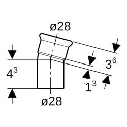Geberit Mapress Edelstahl Bogen mit Einschubende 15 Grad, Außendurchmesser 28mm... GEBERIT-36114 4024723361145 (Abb. 1)