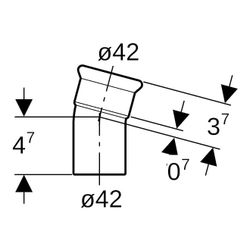 Geberit Mapress Edelstahl Bogen mit Einschubende 15 Grad, Außendurchmesser 42mm... GEBERIT-36116 4024723361169 (Abb. 1)