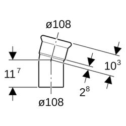 Geberit Mapress Edelstahl Bogen mit Einschubende 15 Grad, Außendurchmesser 108mm... GEBERIT-36120 4024723361206 (Abb. 1)