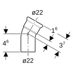 Geberit Mapress Edelstahl Bogen mit Einschubende 30 Grad, Außendurchmesser 22mm... GEBERIT-36133 4024723361336 (Abb. 1)