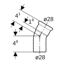 Geberit Mapress Edelstahl Bogen mit Einschubende 30 Grad, Außendurchmesser 28mm... GEBERIT-36134 4024723361343 (Abb. 1)