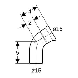Geberit Mapress Edelstahl Bogen mit Einschubende 60 Grad, Außendurchmesser 15mm... GEBERIT-36171 4024723361718 (Abb. 1)