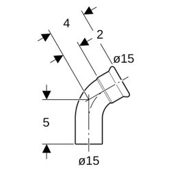 Geberit Mapress Edelstahl Bogen mit Einschubende 60 Grad, Außendurchmesser 15mm... GEBERIT-36171 4024723361718 (Abb. 1)