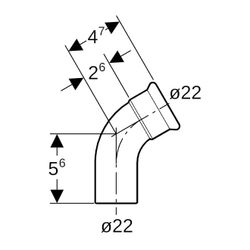 Geberit Mapress Edelstahl Bogen mit Einschubende 60 Grad, Außendurchmesser 22mm... GEBERIT-36173 4024723361732 (Abb. 1)