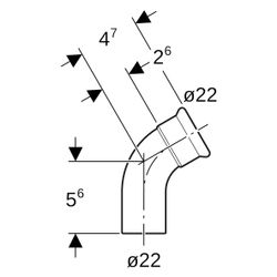 Geberit Mapress Edelstahl Bogen mit Einschubende 60 Grad, Außendurchmesser 22mm... GEBERIT-36173 4024723361732 (Abb. 1)