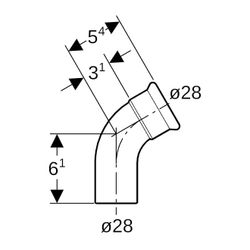 Geberit Mapress Edelstahl Bogen mit Einschubende 60 Grad, Außendurchmesser 28mm... GEBERIT-36174 4024723361749 (Abb. 1)