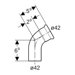 Geberit Mapress Edelstahl Bogen mit Einschubende 60 Grad, Außendurchmesser 42mm... GEBERIT-36176 4024723361763 (Abb. 1)