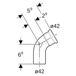 Geberit Mapress Edelstahl Bogen mit Einschubende 60 Grad, Außendurchmesser 42mm... GEBERIT-36176 4024723361763 (Abb. 1)