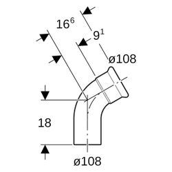 Geberit Mapress Edelstahl Bogen mit Einschubende 60 Grad, Außendurchmesser 108mm... GEBERIT-36180 4024723361800 (Abb. 1)