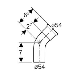 Geberit Mapress Edelstahl Bogen mit Einschubende LABS-frei, 45 Grad, d 54mm... GEBERIT-82708 4024723827085 (Abb. 1)