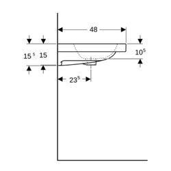 Geberit iCon Light Waschtisch, Breite 60cm, Tiefe 48cm, Hahnloch mittig, Überlauf si... GEBERIT-501834002 4025410894588 (Abb. 1)