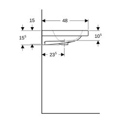Geberit iCon Light Waschtisch, Breite 90cm, Tiefe 48cm, Hahnloch mittig, ohne Überla... GEBERIT-501836005 4025410894779 (Abb. 1)
