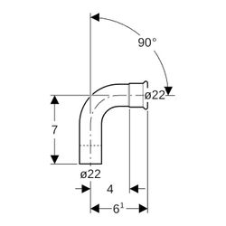 Geberit Mapress C-Stahl Bogen mit Einschubende 90 Grad, Außendurchmesser 22mm... GEBERIT-20304 4024723203049 (Abb. 1)