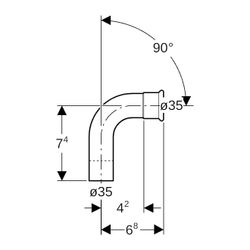 Geberit Mapress C-Stahl Bogen mit Einschubende 90 Grad, Außendurchmesser 35mm... GEBERIT-23306 4024723233060 (Abb. 1)