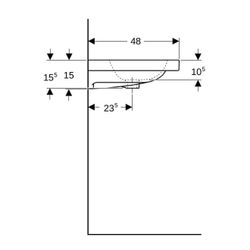 Geberit iCon Light Waschtisch, Breite 120cm, Tiefe 48cm, ohne Hahnloch, Überlauf sic... GEBERIT-501837004 4025410894847 (Abb. 1)