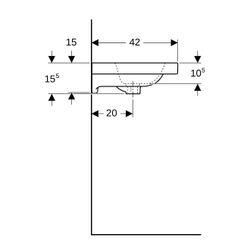 Geberit iCon Light Waschtisch verkürzte Ausladung, Breite 60cm, Tiefe 42cm, ohne Hah... GEBERIT-501841007 4025410895196 (Abb. 1)