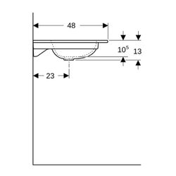 Geberit iCon Möbelwaschtisch, Breite 60cm, Tiefe 48cm, Hahnloch mittig, ohne Überlau... GEBERIT-501843001 4025410895295 (Abb. 1)
