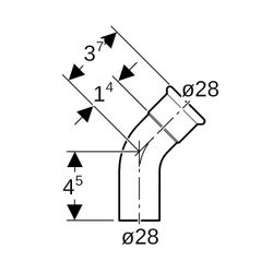 Geberit Mapress Kupfer Bogen mit Einschubende Gas 45 Grad, Außendurchmesser 28mm... GEBERIT-34524 4024723345244 (Abb. 1)
