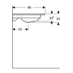 Geberit iCon Möbelwaschtisch, Breite 90cm, Tiefe 48cm, Hahnloch mittig, ohne Überlau... GEBERIT-501845001 4025410895370 (Abb. 1)