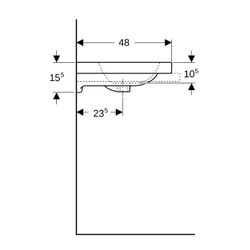 Geberit iCon Light Aufsatzwaschtisch, Breite 75cm, Tiefe 48cm, ohne Hahnloch, ohne Ü... GEBERIT-501848007 4025410895592 (Abb. 1)