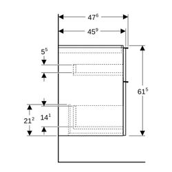 Geberit iCon Unterschrank für Waschtisch, 2 Schubladen Waschtisch 60cm, Weiß, lackie... GEBERIT-502303013 4025410941244 (Abb. 1)