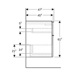 Geberit iCon Unterschrank für Waschtisch, 2 Schubladen Waschtisch 75cm, Weiß, lackie... GEBERIT-502304013 4025410941275 (Abb. 1)