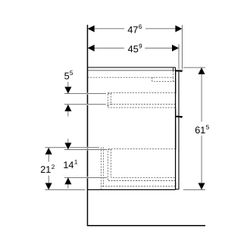 Geberit iCon Unterschrank für Waschtisch, 2 Schubladen Waschtisch 90cm, Weiß lackier... GEBERIT-502305011 4025410941282 (Abb. 1)