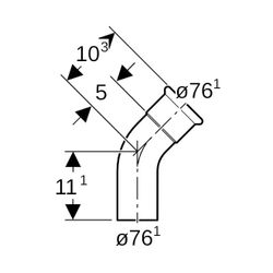 Geberit Mapress Therm Bogen mit Einschubende 45 Grad, d 76,1mm... GEBERIT-42709 4025410096807 (Abb. 1)