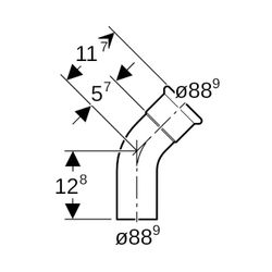 Geberit Mapress Therm Bogen mit Einschubende 45 Grad, d 88,9mm... GEBERIT-42710 4025410096814 (Abb. 1)