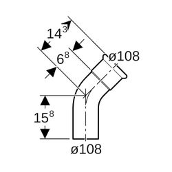Geberit Mapress Therm Bogen mit Einschubende 45 Grad, d 108mm... GEBERIT-42711 4025410096821 (Abb. 1)