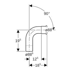 Geberit Mapress Therm Bogen mit Einschubende 90 Grad, d 88,9mm... GEBERIT-43310 4025410097170 (Abb. 1)