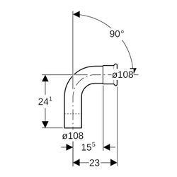 Geberit Mapress Therm Bogen mit Einschubende 90 Grad, d 108mm... GEBERIT-43311 4025410097187 (Abb. 1)