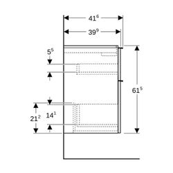 Geberit iCon Unterschrank für WT 2 Schubladen verkürzte Ausladung WT 60cm Eiche Mela... GEBERIT-502307JH1 4025410942456 (Abb. 1)