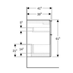 Geberit iCon Unterschrank für WT 2 Schubladen verkürzte Ausladung WT 75cm, Nussbaum ... GEBERIT-502308JR1 4025410942524 (Abb. 1)