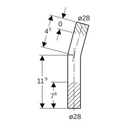 Geberit Mapress Edelstahl Passbogen 15 Grad, Außendurchmesser 28mm... GEBERIT-30905 4024723309055 (Abb. 1)