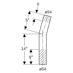 Geberit Mapress Edelstahl Passbogen 15 Grad, Außendurchmesser 54mm, 30908... GEBERIT-30908 4024723309086 (Abb. 1)