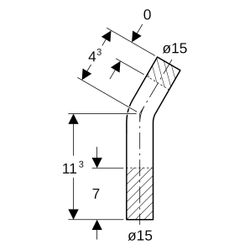 Geberit Mapress Edelstahl Passbogen 30 Grad, Außendurchmesser 15mm, 30932... GEBERIT-30932 4024723309321 (Abb. 1)