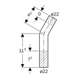 Geberit Mapress Edelstahl Passbogen 30 Grad, Außendurchmesser 22mm... GEBERIT-30934 4024723309345 (Abb. 1)