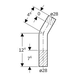 Geberit Mapress Edelstahl Passbogen 30 Grad, Außendurchmesser 28mm... GEBERIT-30935 4024723309352 (Abb. 1)