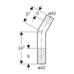 Geberit Mapress Edelstahl Passbogen 30 Grad, Außendurchmesser 42mm... GEBERIT-30937 4024723309376 (Abb. 1)