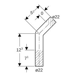 Geberit Mapress Edelstahl Passbogen 45 Grad, Außendurchmesser 22mm... GEBERIT-30874 4024723308744 (Abb. 1)
